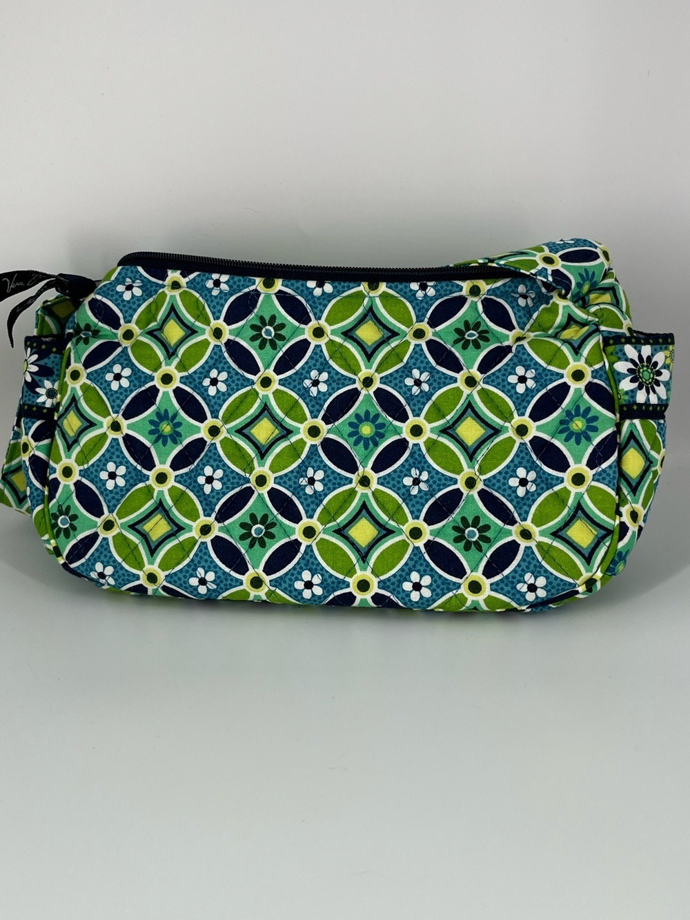 Vera Bradley Maggie Purse Daisy Green Geometric Quilted Shoulder Bag - Picture 3 of 11